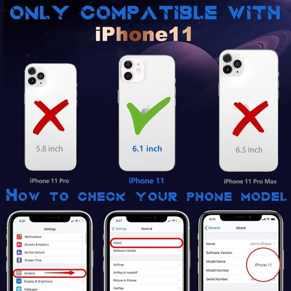 for iPhone 11 Case Astronaut Cute Girls Women Girly Unique Blue Phone Cases - Picture 2 of 7